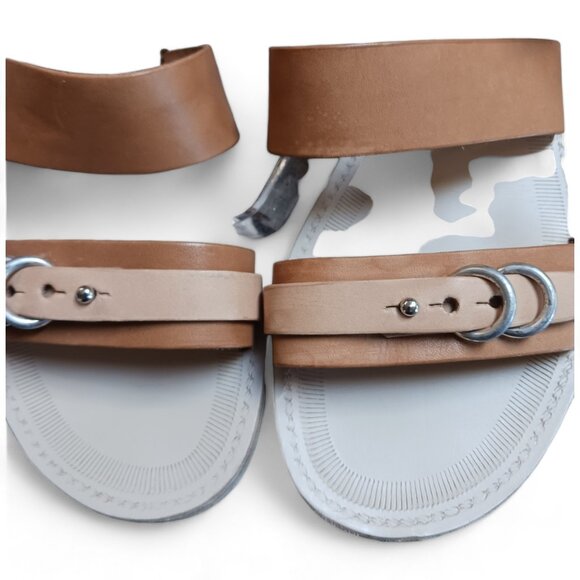 Rag & Bone Lara Ivory Tan Leather Flat Gladiator Sandals  Size 8.5 - Picture 8 of 14